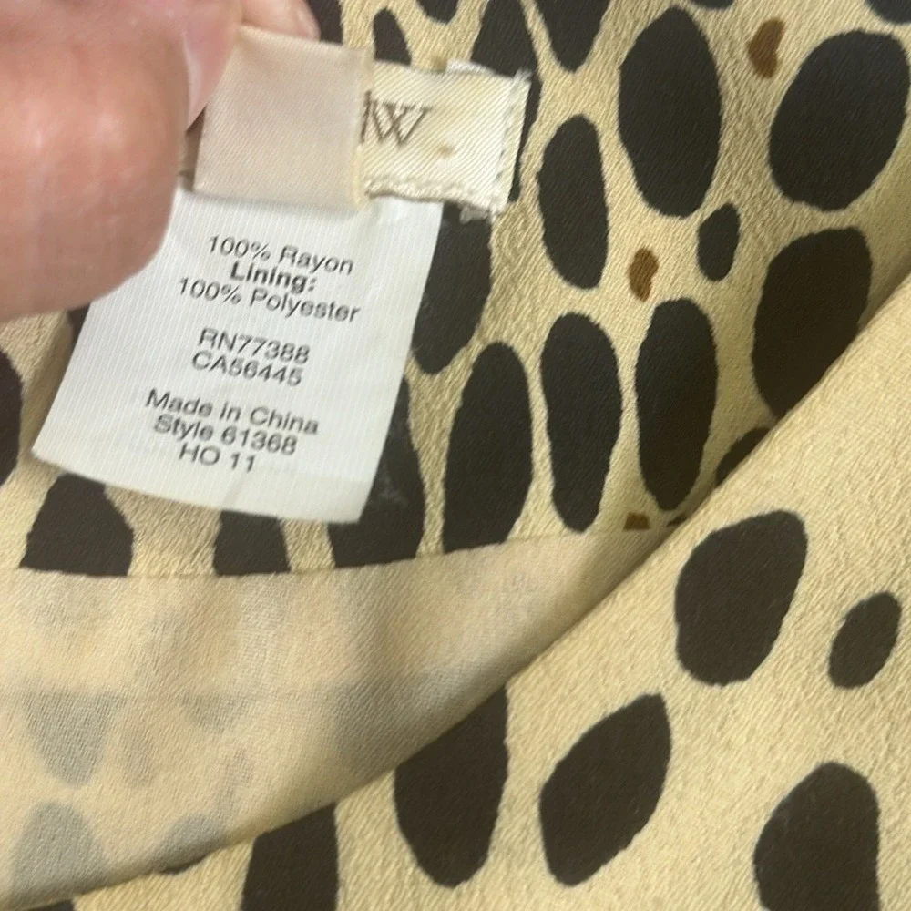 J.Crew Jules Animal Print Mini Dress Lined Wildcat Tan‎ Black 3/4 Sleeve Size 2